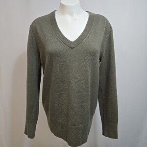 Everlane Cashmere Sweater Womens Medium Gray Knit V Neck Pullover